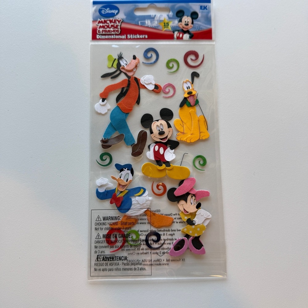Disney Mickey Mouse and Friends 15pc Dimensional Stickers EK Success DJBM004 NEW